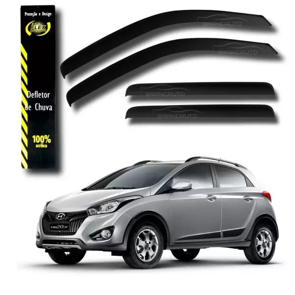 12008A | CALHA DE PORTA (ACRÍLICO/FUMÊ) 4 PORTAS | HB20 HATCH / HB20X (2013/2019)